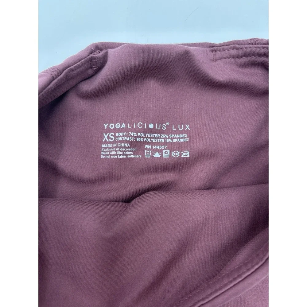 Yogalicious Lux Leggings XS Burgundy High Rise Athletic Yoga Activewear 25